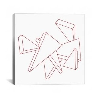 Modern Stencil Triangles Graphic Art on Wrapped Canvas