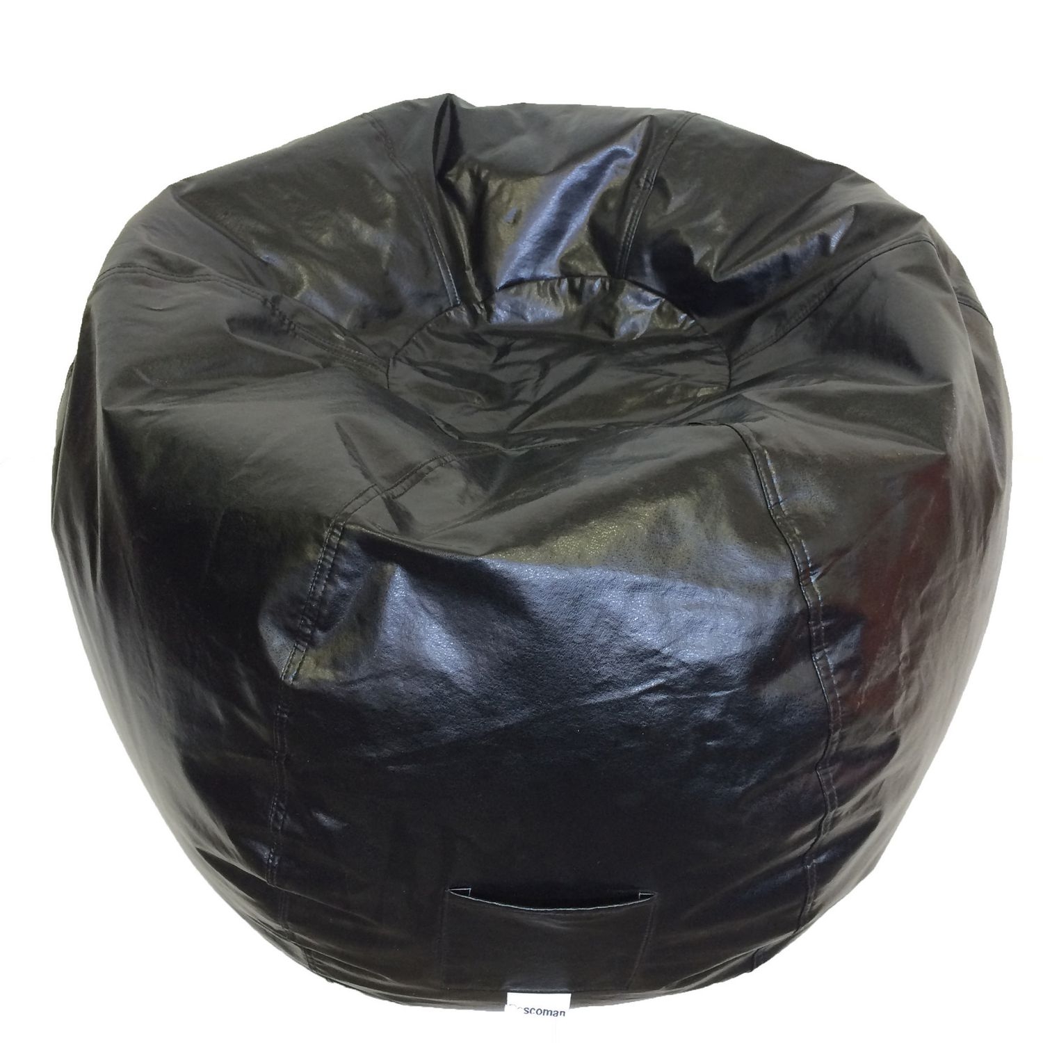 black vinyl bean bag