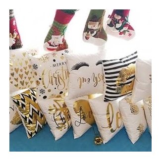 Monkeysell Bronzing Gold Pillow Flannelette Home Pillowcases Throw Pillow Cover Cushion Waist Lumbar Pillow Lips Love Puzzles Pineapple Pattern Design