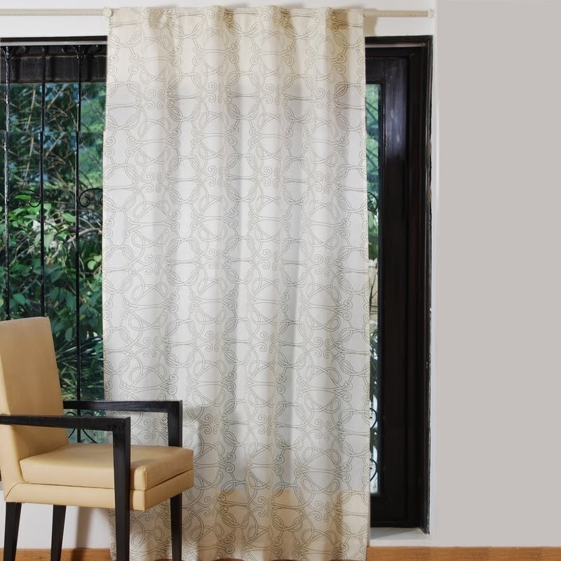 Moroccan Damask Semi-Sheer Rod Pocket Single Curtain Panel