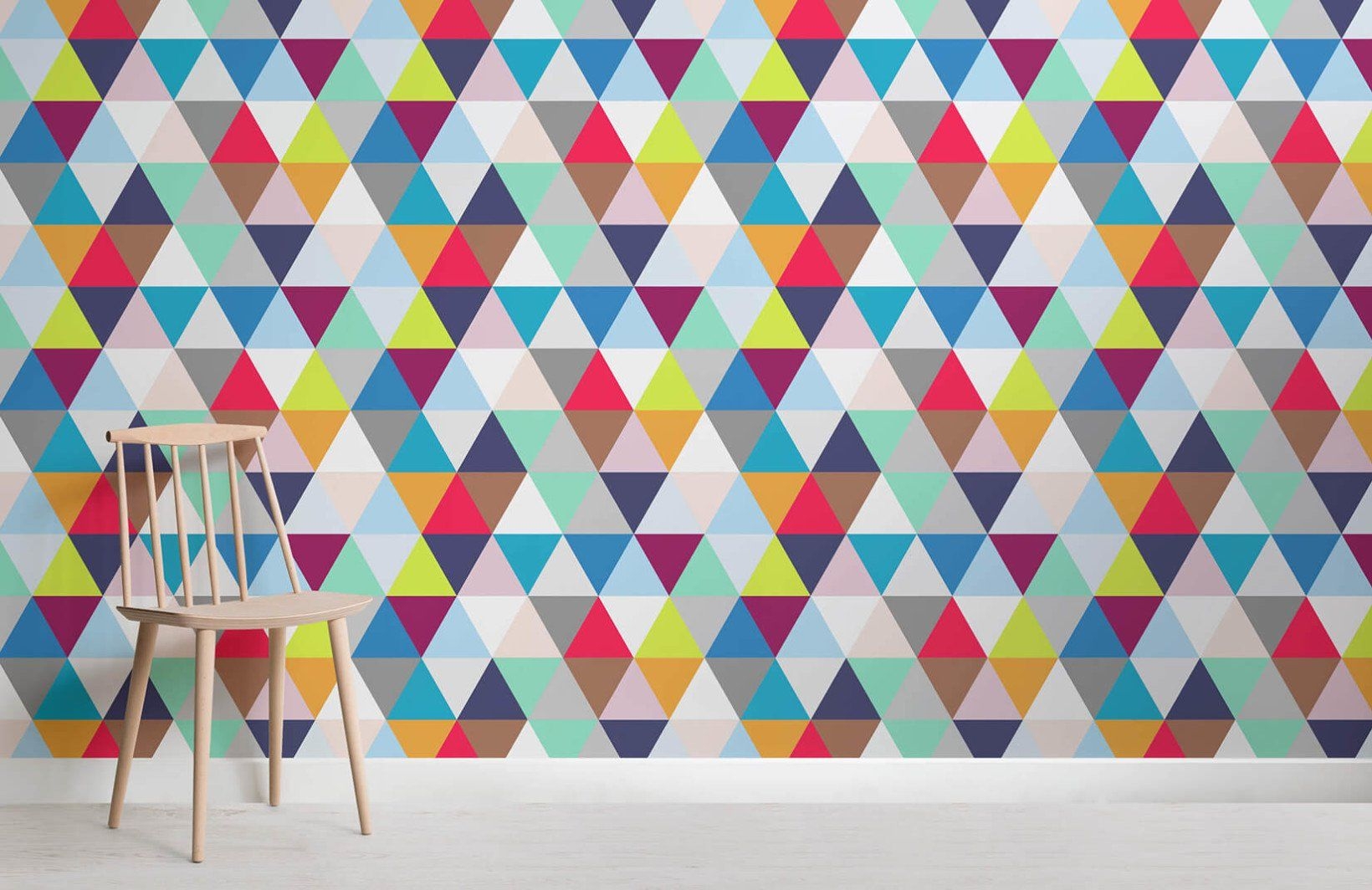 Multicoloured Triangles Wallpaper | Geometric Pattern ...