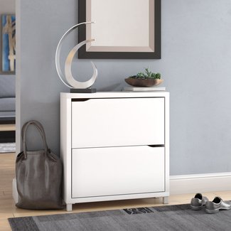 Muoi 12-Pair White Shoe Storage Cabinet