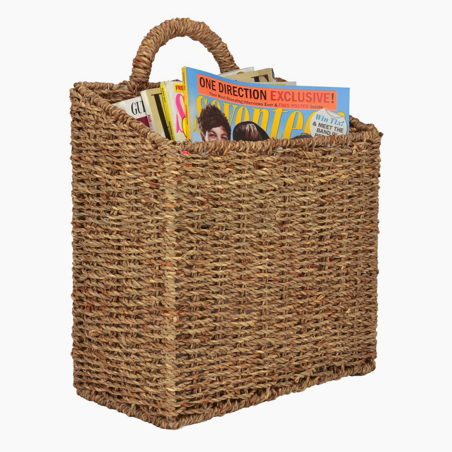 MyGift Woven Hanging Wall Mounted Basket Rustic