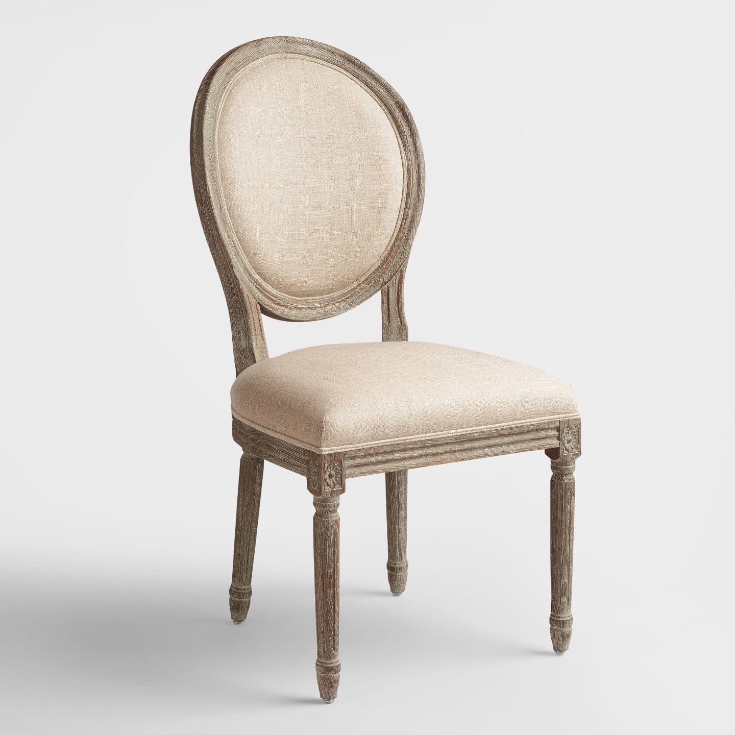 linen round back dining chairs