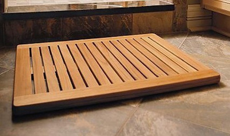 Shower bath floor non slip mat made of 100% TEAK wood oiled or natural fnish ASK 