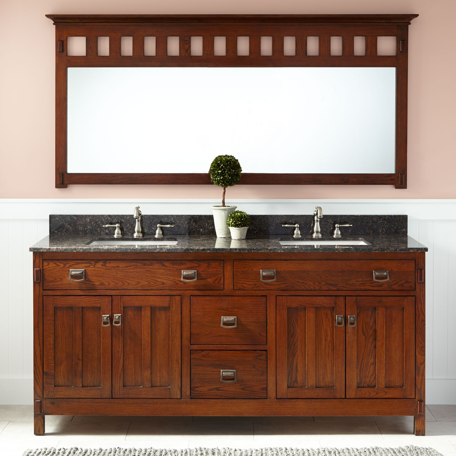 Mission style bathroom vanity