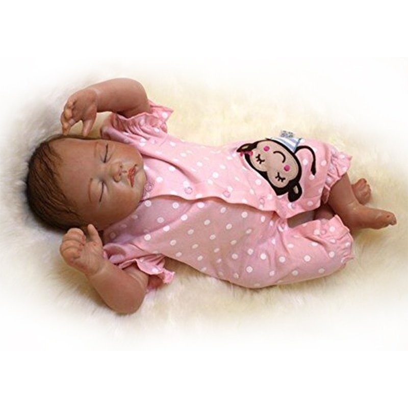 Full Body Silicone Reborn Sleeping Girl Doll Vinyl Lifelike Newborn Baby Gift