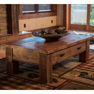 Old Sawmill Barnwood Coffee Table w/ Drawer