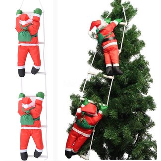 Orgrimmar 3 Santa Claus Climbing on Rope Ladder Christmas Ornament for Christmas Tree Party Home Door Wall Decoration