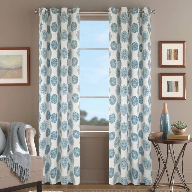Orion Morocco Grommet Top Window Curtain Panel in Aqua ...
