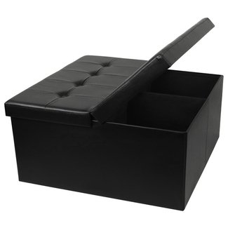 Otto & Ben 30" Storage Ottoman - Coffee Table with SMART LIFT Top, Tufted Folding Faux Leather Trunk Ottomans Bench Foot Rest, Parent