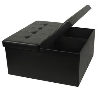 Otto & Ben 30" Storage Ottoman - Coffee Table with SMART LIFT Top, Tufted Folding Faux Leather Trunk Ottomans Bench Foot Rest, Parent