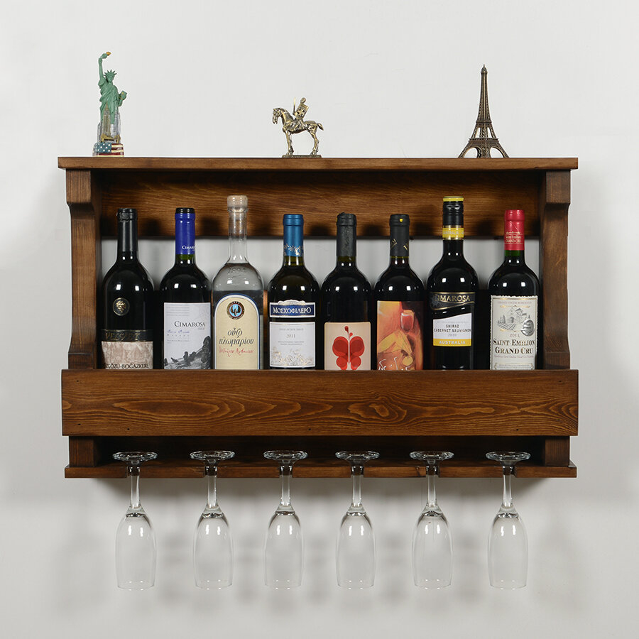 Outland 8 Bottle Wall Mounted Wine Glass Rack