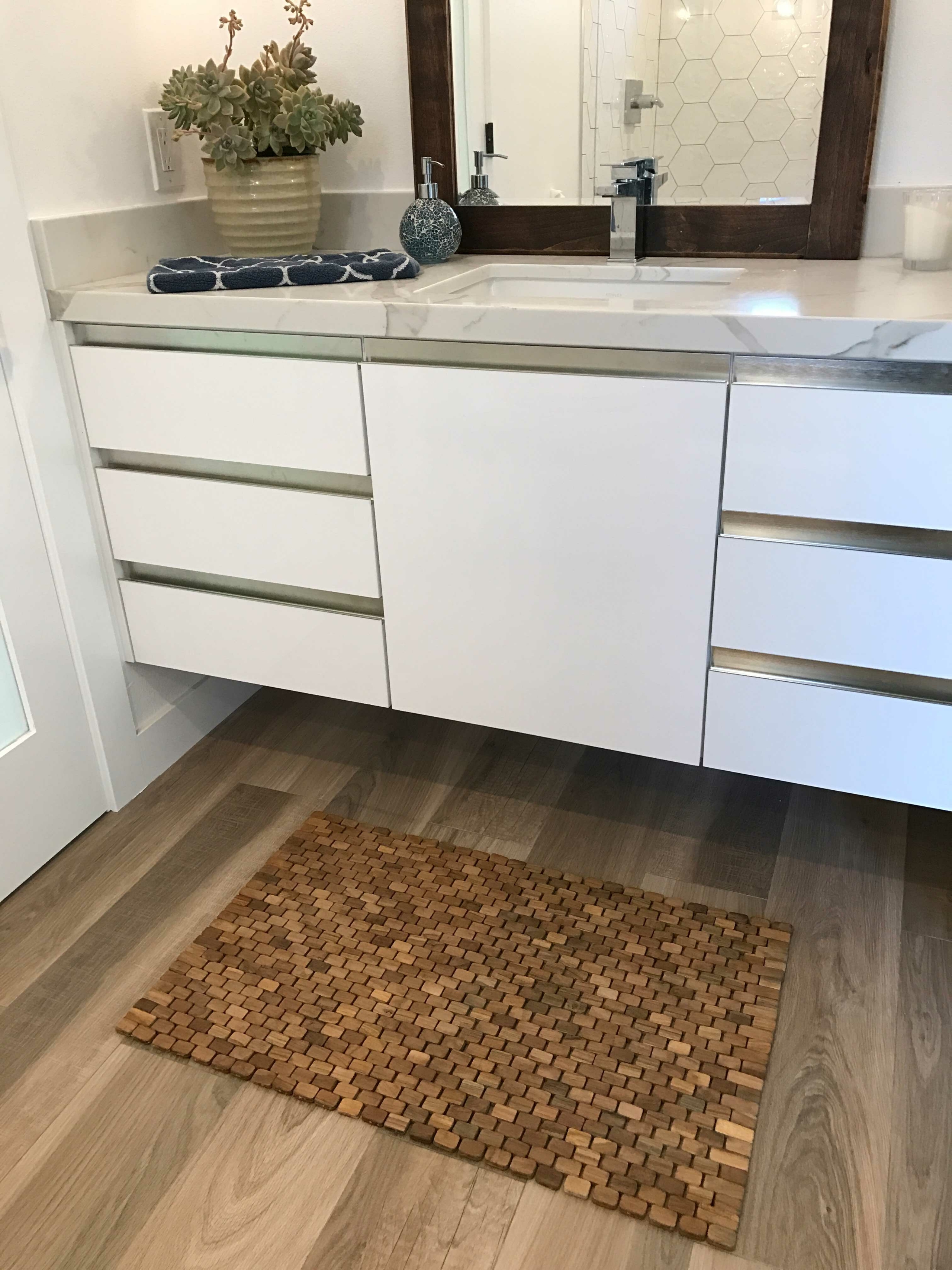 Oversized Solid Teak Indoor/Outdoor Floor Mat