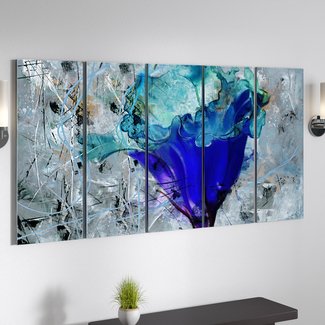 'Painted Petals LX' Graphic Art Multi-Piece Image on Canvas