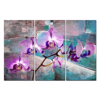'Painted Petals XIX' 3 Piece Graphic Art Print Set on Wrapped Canvas