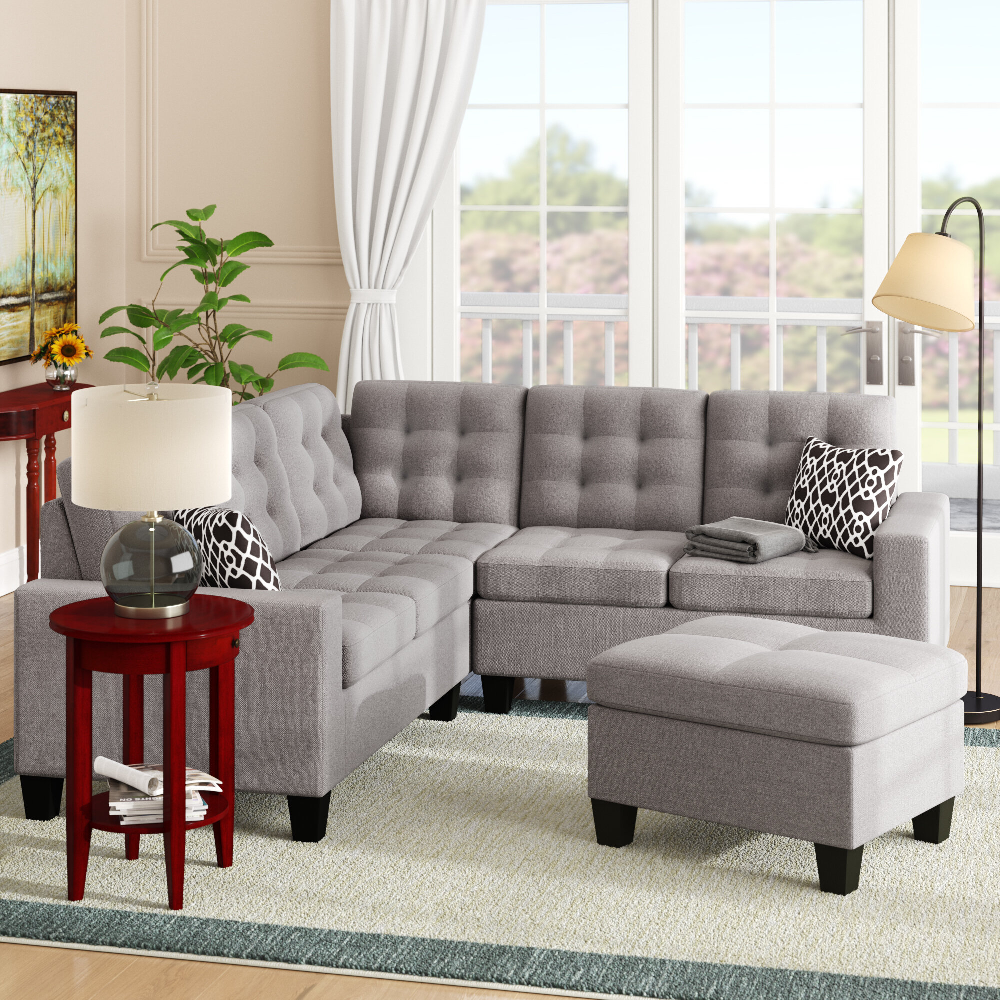 Gray Sectional With Ottoman You Ll Love In 2021 VisualHunt   Pawnee Sectional With Ottoman 2 