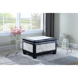 Quaniece Wood Storage Ottoman