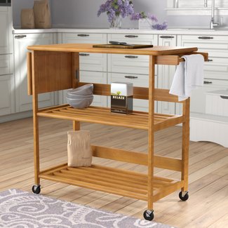 Quiroga Kitchen Island with Wood Top