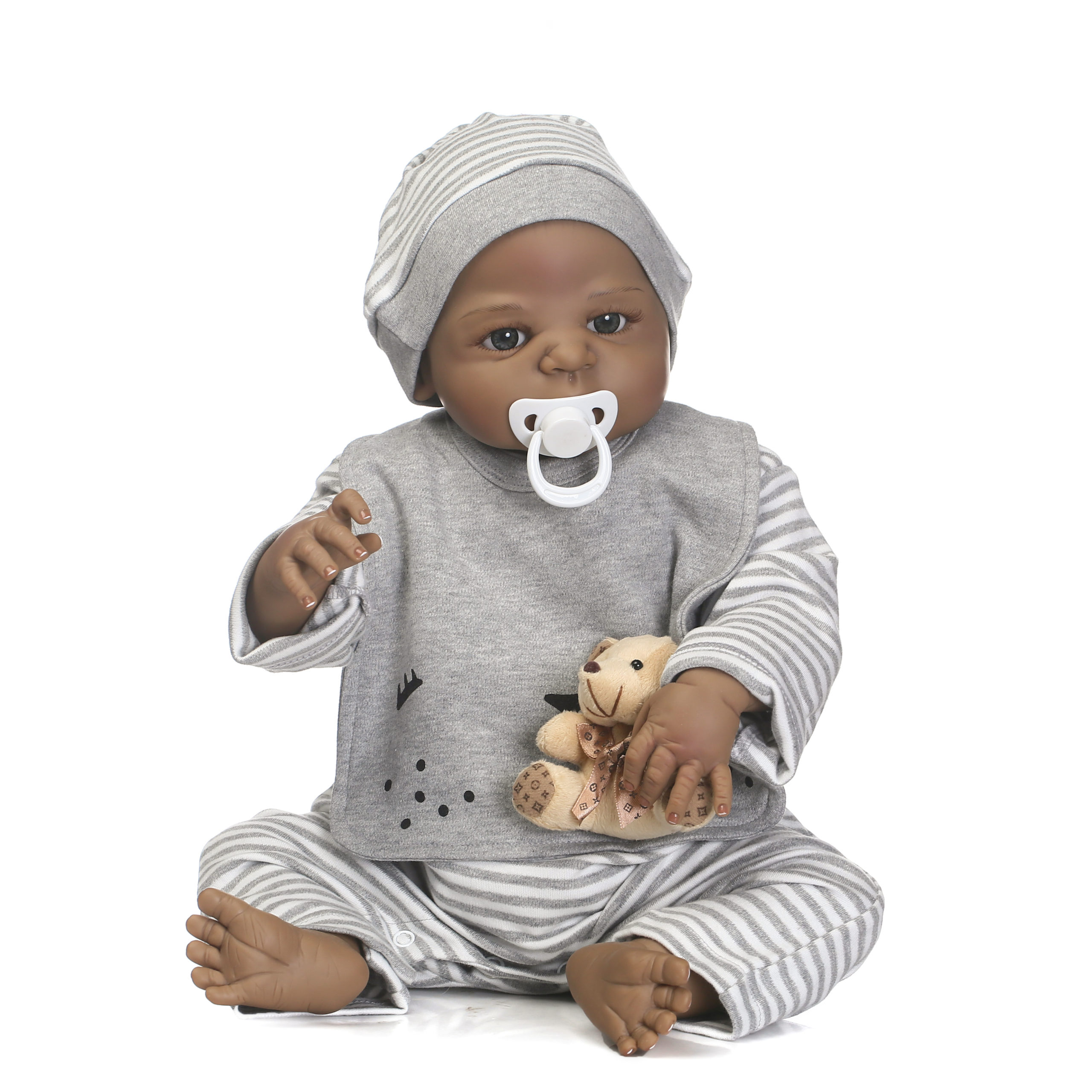 Full Silicone Reborn Baby Dolls with Lifelike African American