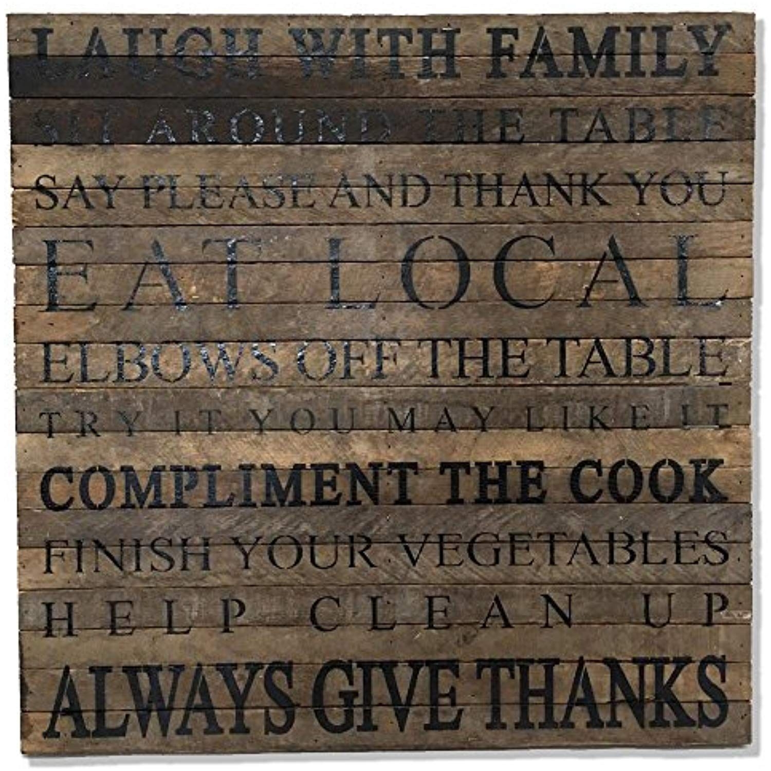 Reclaimed Wood Wall Art - Laugh with family