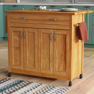 Remsen Kitchen Island with Wood Top