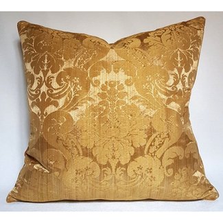 Rubelli Ruzante Gold Silk Damask Fabric Throw Pillow ...