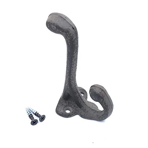 Rustic Cast Iron Coat Hat Wall Hooks School Farm Tack Closet Set of 8