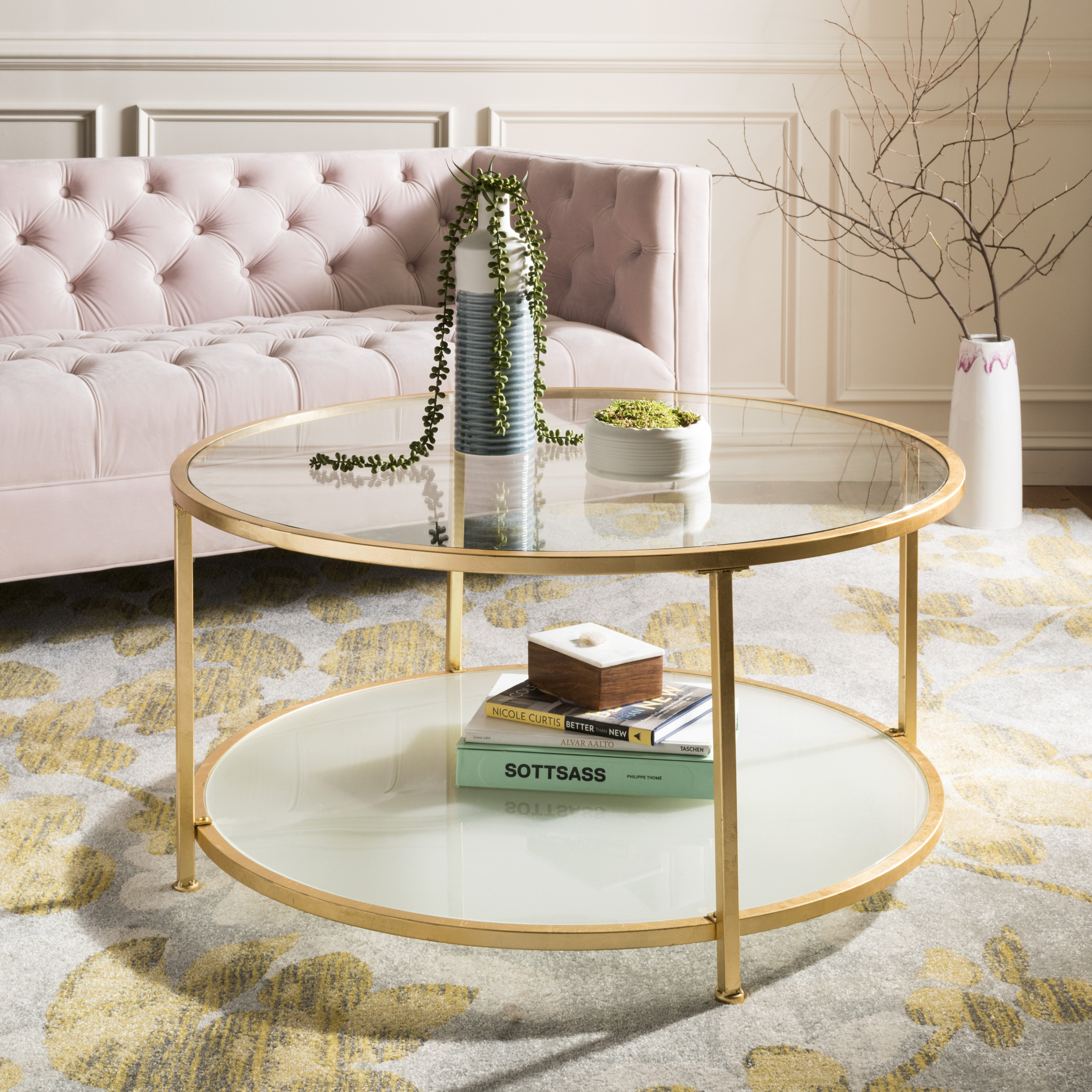 Accent Oval Table Two Level Glass Top 