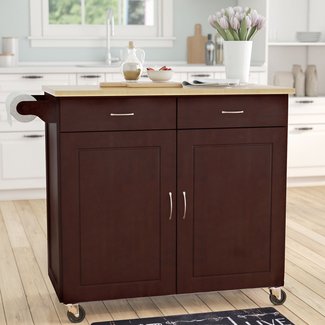 Sammons Kitchen Island with Wood Top