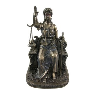 Seated Lady Justice Bronzed Statue Justicia Law Scale by Things2Die4