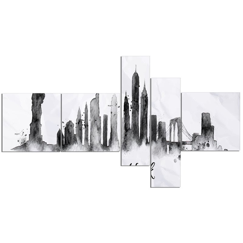 'Silhouette Ink New York' Print Multi-Piece Image on Canvas
