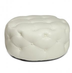 Simon Leather Tufted Cocktail Ottoman