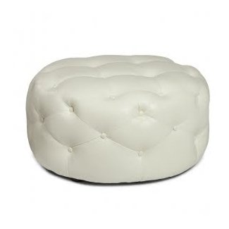 Simon Leather Tufted Cocktail Ottoman