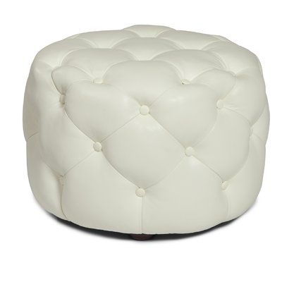 Simon Leather Tufted Cocktail Ottoman