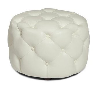 Simon Leather Tufted Cocktail Ottoman
