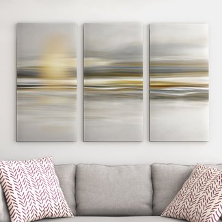 'Soft Sea' Multi-Piece Image on Wrapped Canvas