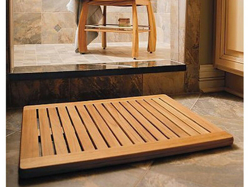 Solid Teak Wood Bath Mat | Groupon Goods