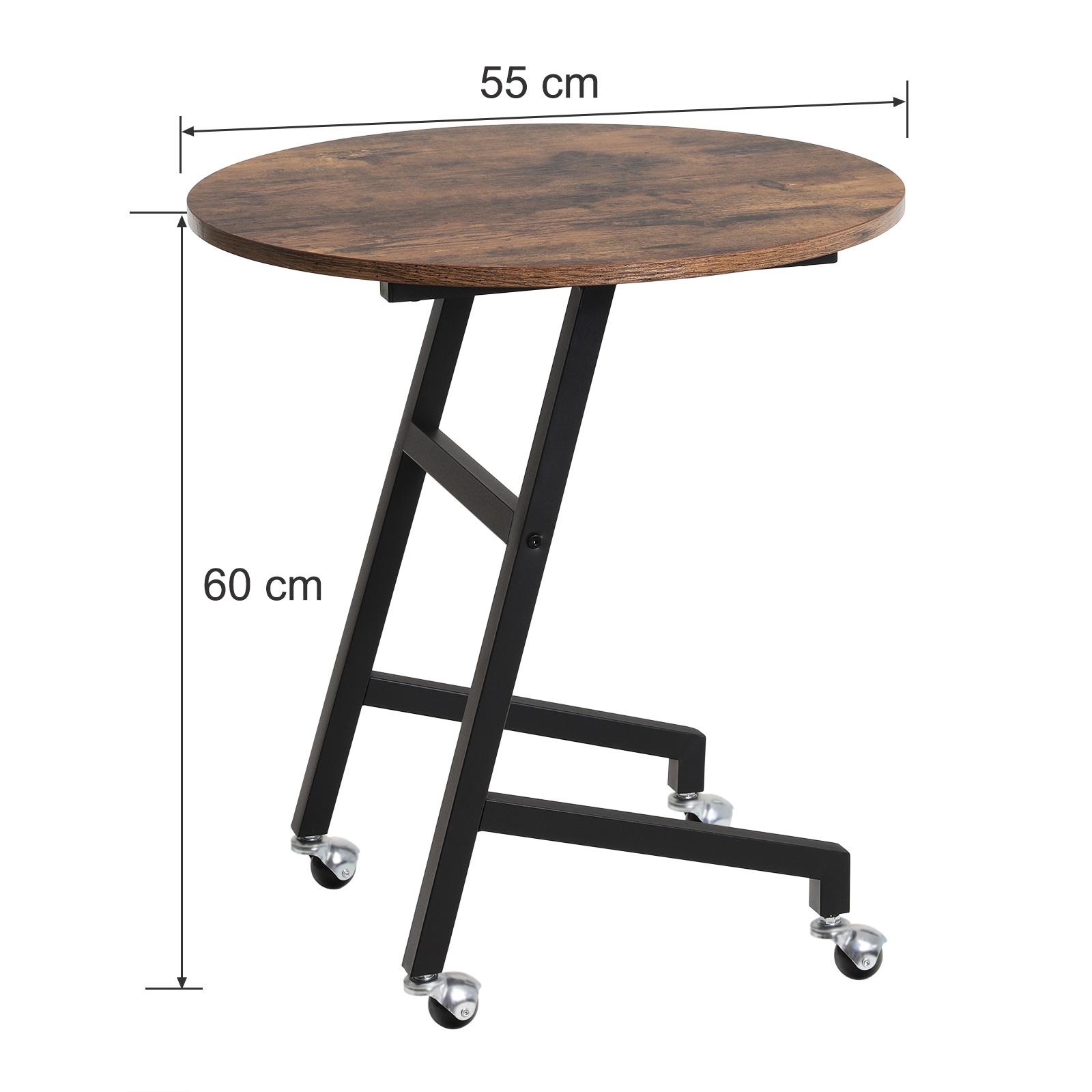 SONGMICS Industrial End Table, Mobile Side Table for Living Room, Wood Look Accent Furniture with Metal Frame, Easy Assembly ULNT55X