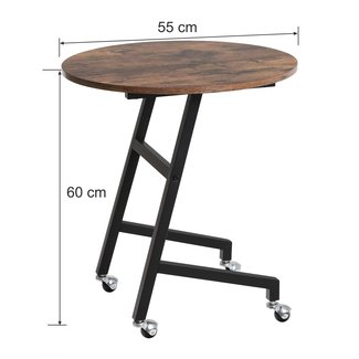 SONGMICS Industrial End Table, Mobile Side Table for Living Room, Wood Look Accent Furniture with Metal Frame, Easy Assembly ULNT55X