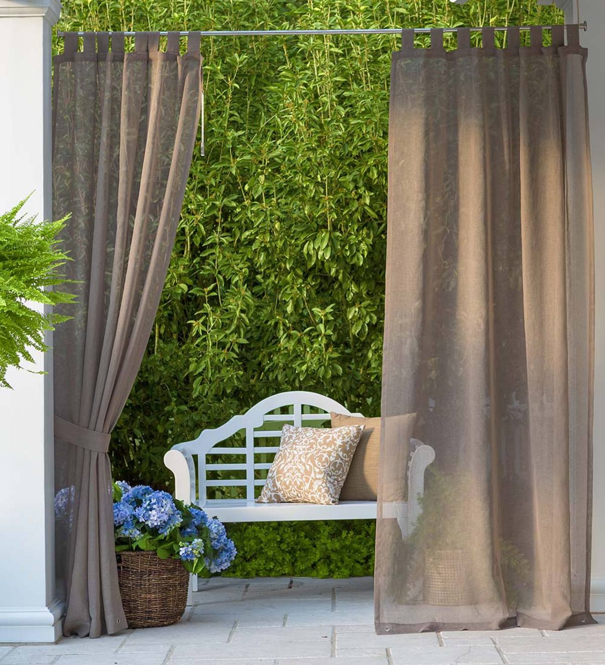 Details about   Waterproof Outdoor Curtains for Patio Voile Sheer Screening Drapes Panel Eyelets 
