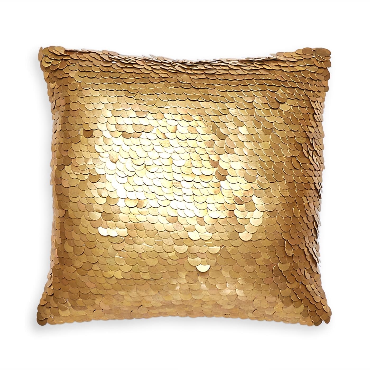 Talitha Discs Gold Throw Pillow | 12 x 12 |