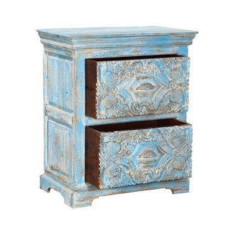 Tangier 30" Light Blue 2-Drawer Solid Wood Storage Nightstand