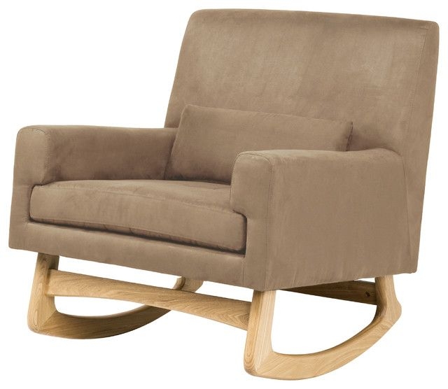 Taupe Microsuede 'Modern Rocker' Upholstered Rocking Chair ...
