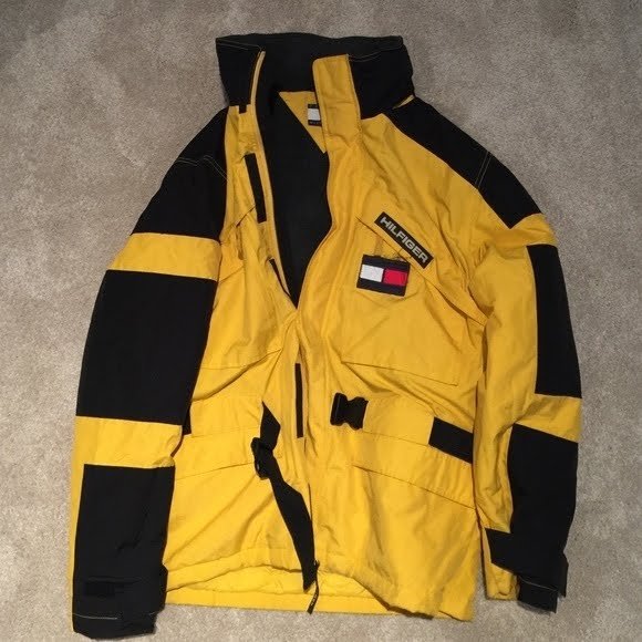yellow and black tommy hilfiger shirt