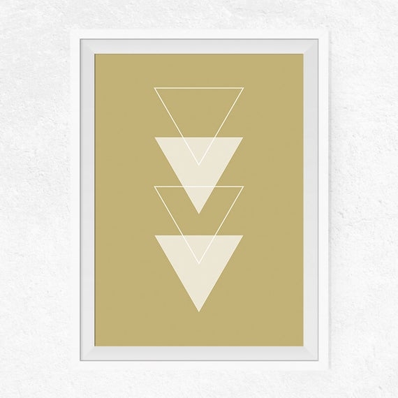 Triangle Wall Art Mustard Triangle Printable Mustard