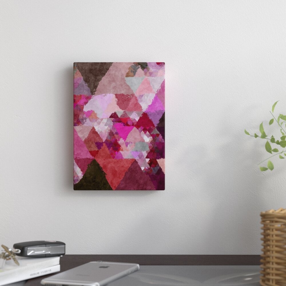 'Triangles Abstract Pattern 19' Graphic Art Print on Canvas