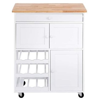 Trolley Drawers Shelf Island Storage Cart Kitchen Rolling Cabinet Wood wheel Tier
