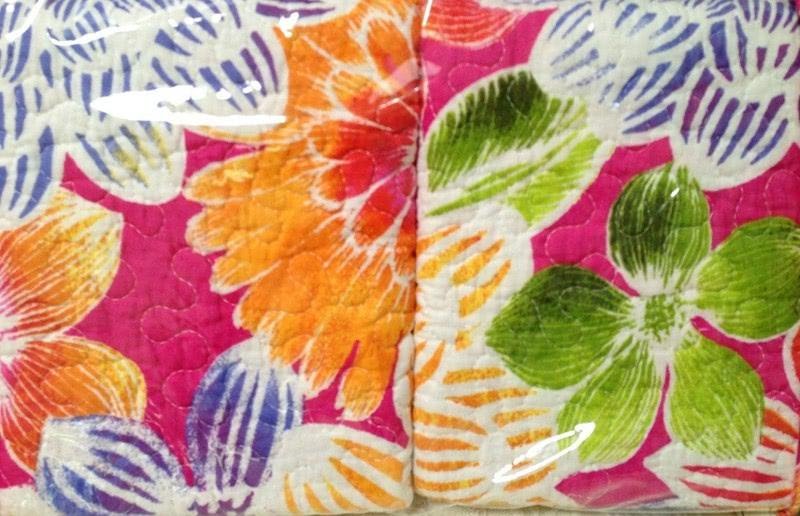 Tropical Batiq Set of 2 Standard Quilted Pillow Shams Batik