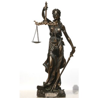 Veronese Goddess of Justice Themis Lady Justica Statue Sculpture Figure Bronze Finish11.8-30cm